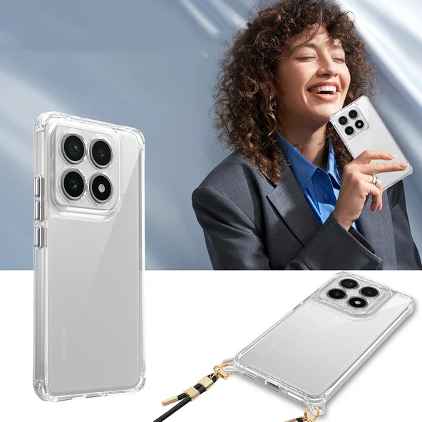 Xiaomi 14T Kılıf Airbagli Takılabilir Askı Aparatlı Snap Silikon Kapak - Resim 8