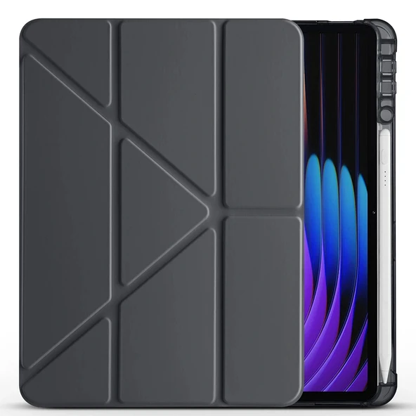 Xiaomi Pad 7 Pro Kılıf Tri Folding Kalem Bölmeli Standlı Kılıf - Resim 6