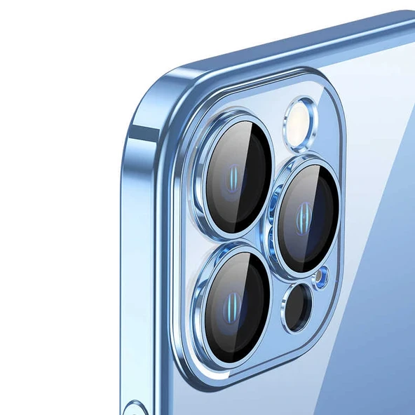 iPhone 13 Pro Max Kılıf Sert PC Renkli Çerçeveli Riksos Kapak - Resim 9