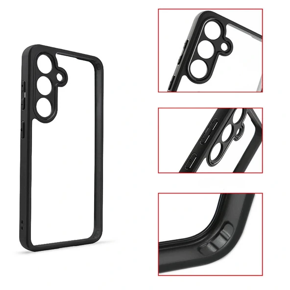 Samsung S24 Kılıf Kamera Korumalı Şeffaf Arka Yüzey New Roll Kapak - Resim 10