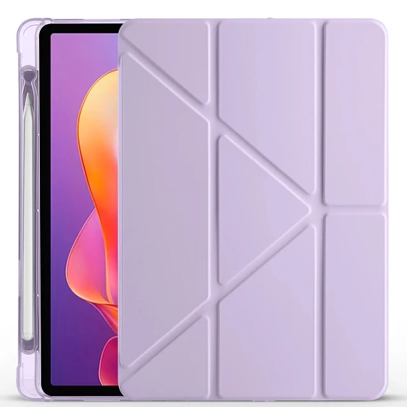 Xiaomi Redmi Pad 2 Kılıf Tri Folding Kalem Bölmeli Standlı Kılıf - Resim 2