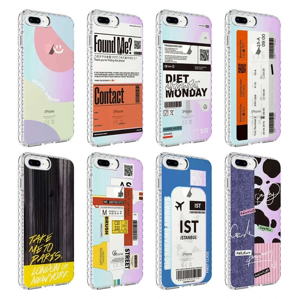 iPhone 7 Plus Kılıf Airbag Kenarlı Renkli Desenli Silikon Elegans Kapak - Resim 2