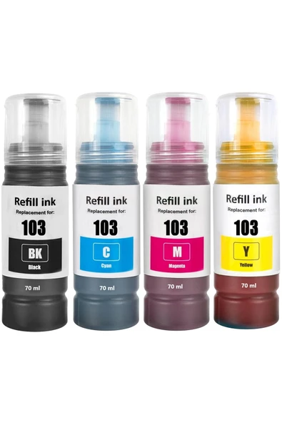 Muadil Ecotank L3210 Uyumlu 103 Mürekkep Seti 4 Renk 103