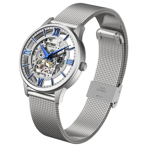 FESTINA F20534/1 AUTOMATIC SKELETON SAPPHIRE ERKEK KOL SAATİ - Resim 4