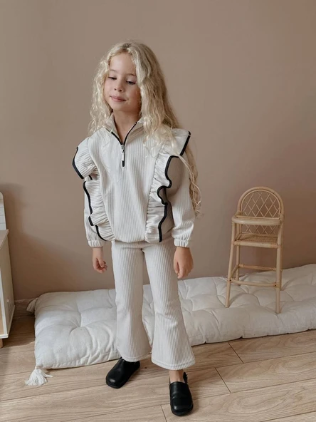KIZ ÇOCUK YAKA FERMUARLI FİTİLLİ İSPANYOL PAÇA TAKIM ürün görseli
