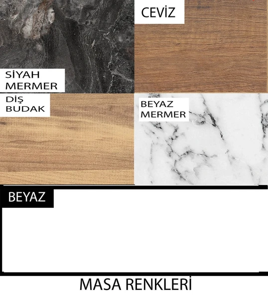 Sabit Masa Firkete Ayak 70x20 cm Marmo 4 Adet Esinti Sandalye - 2