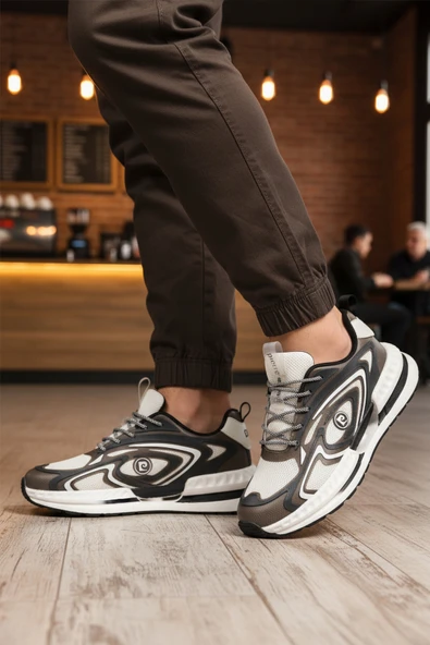 Pierre Cardin Beyaz Fileli Hafif Esnek Erkek Spor Ayakkabı PCI-11616 M - Resim 3