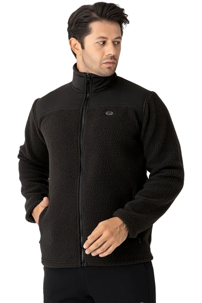 Crozwise Siyah Erkek Tam Fermuarlı Polar / Sweat - 6055-10 - Resim 4