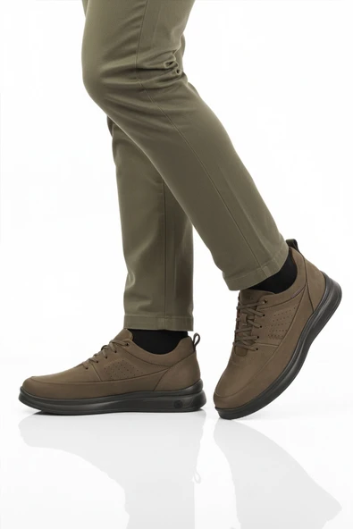 Dr.Flexer Haki Nubuk Hakiki Deri Ortopedik Erkek Casual Ayakkabı 252070 M - 1