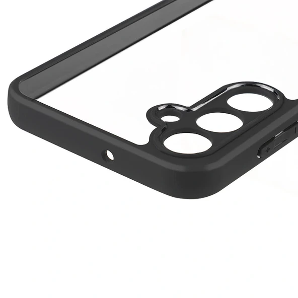 Samsung A15 Kılıf Kamera Korumalı Şeffaf Arka Yüzey New Roll Kapak - Resim 3