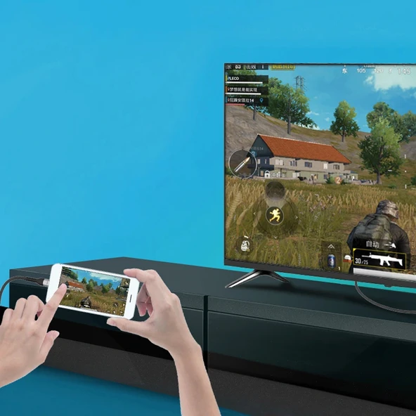 QG06 8K 60 Hz Görüntü Kalitesi Type-C to HDMI Kablo 1.8M - Resim 6