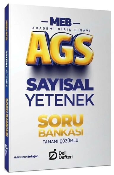 Deli Defteri 2026 MEB-AGS Sayısal Yetenek Soru Bankası Çözümlü - Halit Onur Erdoğan Deli Defteri Yayınları ürün görseli