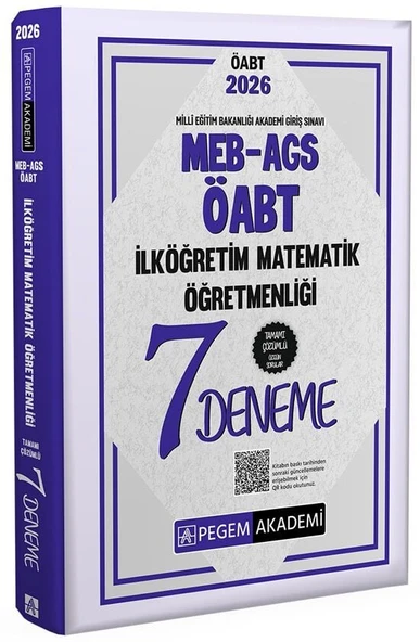 Pegem 2026 ÖABT MEB-AGS İlköğretim Matematik Öğretmenliği 7 Deneme Çözümlü Pegem Akademi Yayınları ürün görseli