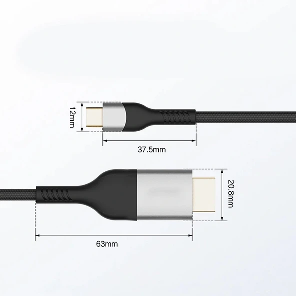 QG06 8K 60 Hz Görüntü Kalitesi Type-C to HDMI Kablo 1.8M - Resim 3