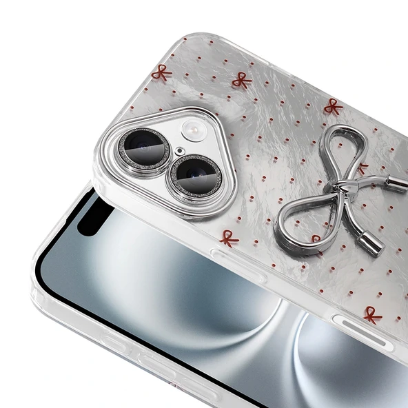 iPhone 16 Kılıf Kamera Korumalı Figürlü Ponti Silikon Kapak - Resim 3