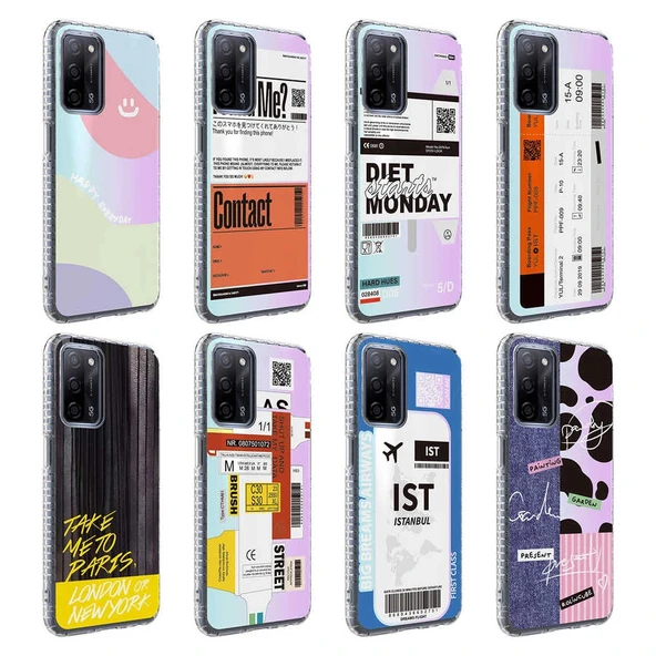 Oppo A54 4G Kılıf Airbag Kenarlı Renkli Desenli Silikon Elegans Kapak - Resim 2