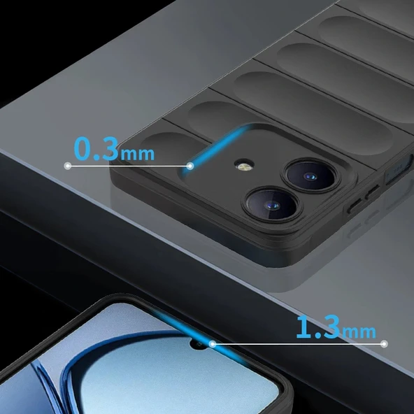 Realme C63 Kılıf Esnek TPU Oyuklu Arka Yüzey Tasarımlı Etnik Silikon Kapak - Resim 3