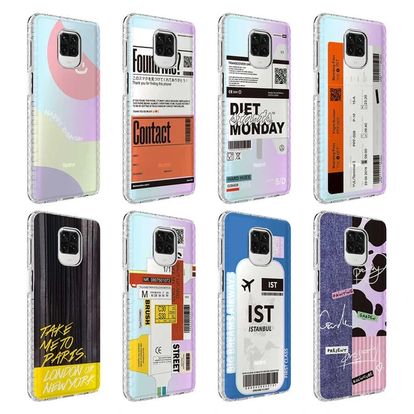 Xiaomi Redmi Note 9S Kılıf Airbag Kenarlı Renkli Desenli Silikon Elegans Kapak - Resim 2