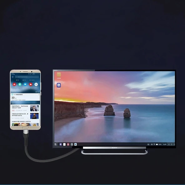 QG06 8K 60 Hz Görüntü Kalitesi Type-C to HDMI Kablo 1.8M - Resim 5