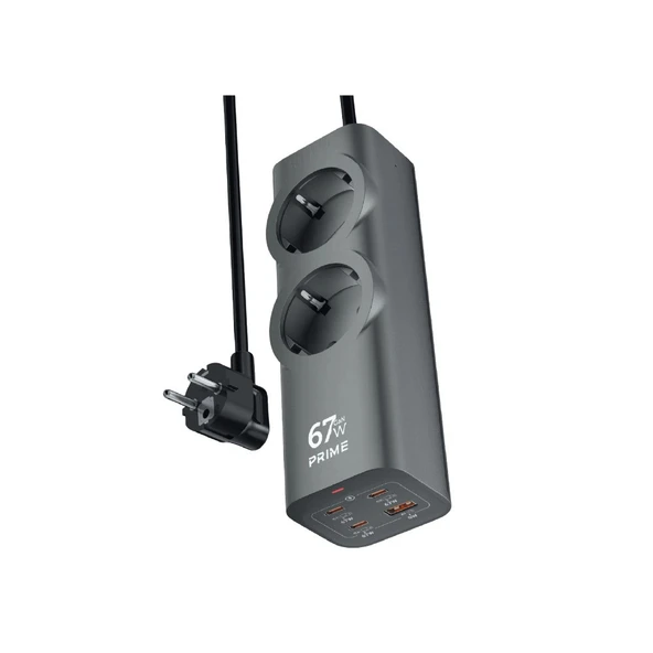 ZUIDID FC54 6in1 GAN Masaüstü Priz  Şarj Cihazı  1 x USB-A  3 x USB-C  2 x 220V