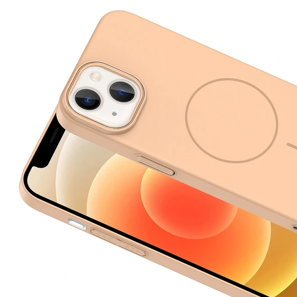 iPhone 14 Kılıf M-safe Şarj Özellikli Ruby Sert Kapak - Resim 5