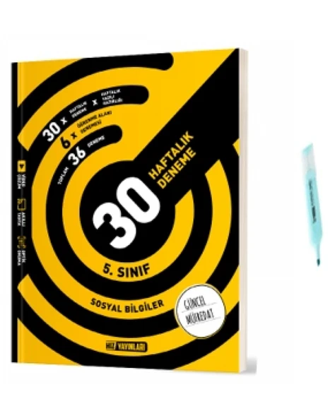5.Sınıf Sosyal Bilgiler 30 Haftalık Deneme (Yeni Müfredat) ürün görseli 1