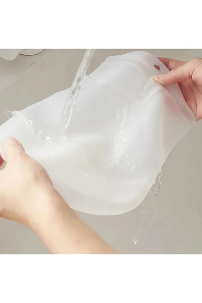 NACTUMU Çok Fonksiyonlu Yıkanabilir Şeffaf Silikon Hamur Un Karıştırma Yoğurma Torbası, Saklama Torbası - 6