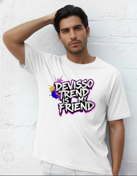 DEVISSO TRADERS DEVISSO Trend - Traders, Borsaci Erkek Beyaz T-Shirt