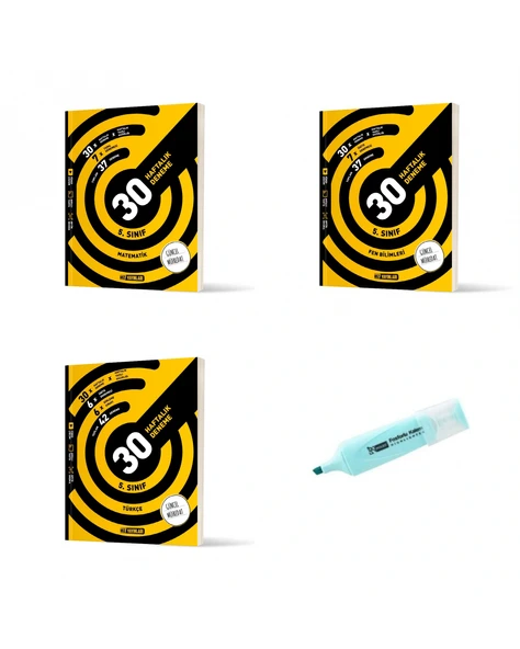 5.Sınıf Matematik Fen Bilimleri Ve Türkçe 30 Haftalık Deneme (Yeni Müfredat) ürün görseli 1