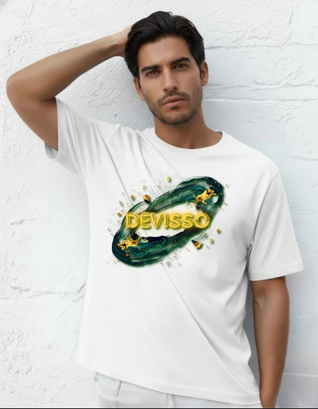 DEVISSO TRADERS DEVISSO Gold - Traders, Borsaci Erkek Beyaz Tshirt