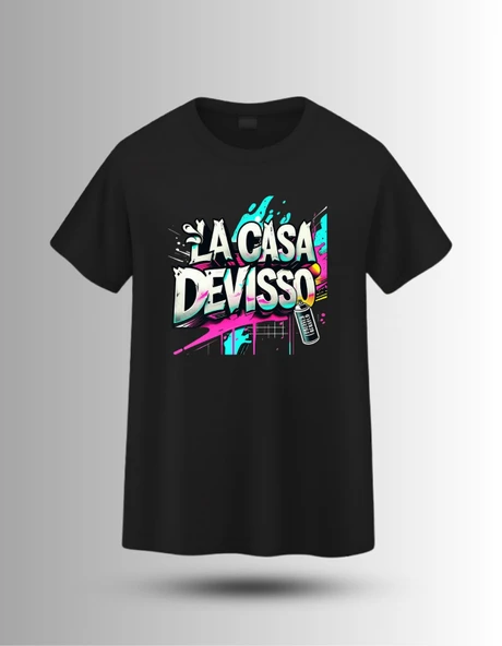 DEVISSO TRADERS La Casa DEVISSO - Traders, Borsaci Kadın Siyah T-Shirt - 3