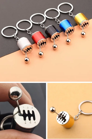 NACTUMU Araba Vites Kutusu Anahtarlık, Altı Vitesli Manuel Vites Anahtarlık Metal Kolye Araba Anahtarlık