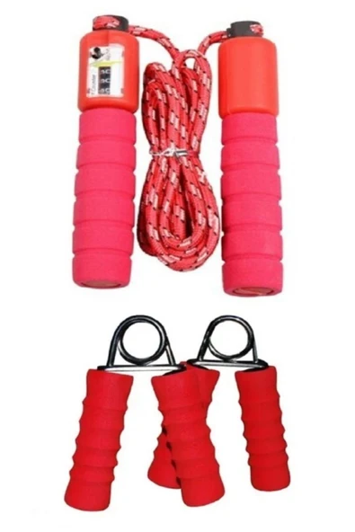 Spor Fitness Otomatik Sayaçlı Atlama İpi El Parmak Bilek Kol Güçlendirme El Yayı 2'li