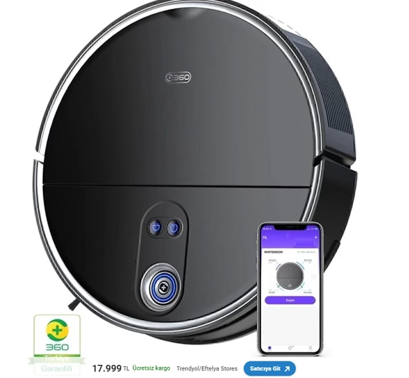 OUTLET-  360 S10 Vacuum Mop Pro Cleaner Akıllı Robot Süpürge - 3