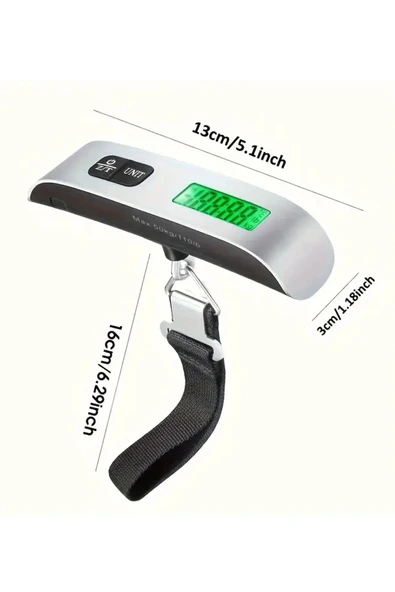 NACTUMU 50kg Dijital El Tipi Bagaj Tartısı, Taşınabilir LCD Ekranlı Elektronik Asma Tartı - 4