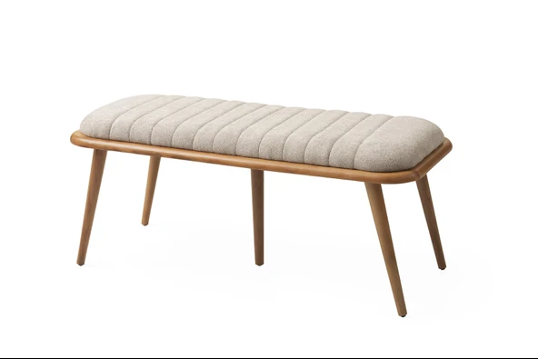 Rüya Sabit Masa Ahşap Ayak 4 Adet Ahşap Nergis Sandalye 1 Ahşap Bench - 4