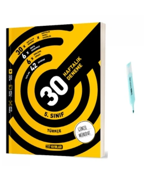 5.Sınıf Türkçe 30 Haftalık Deneme (Yeni Müfredat) ürün görseli 1