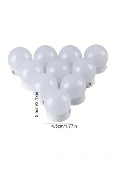 NACTUMU 10 LED Ampüllü Çok Fonksiyonlu Hollywood Tarzı Makyaj Aynası Işığı USB ile Güçlü, Renk ve Parlaklık Ayarlanabilir, Makyaj Odası, Kuaförlük ve Parti Kullanımı İçin - 5