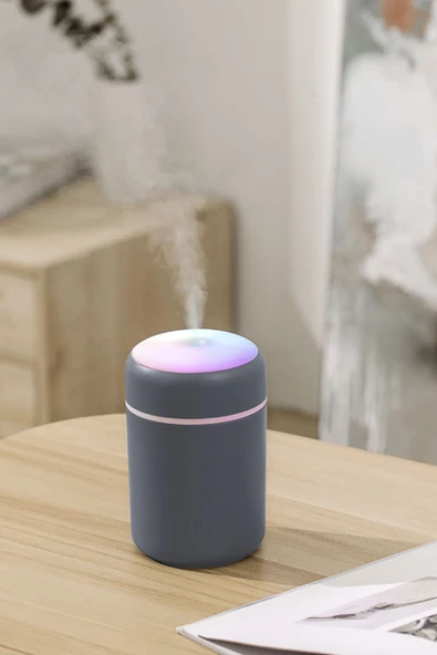 NACTUMU 300 ml Ultrasonik USB Rengarenk LED Işıklı Hava Nemlendirici Buhar Makinesi ve Aroma Difüzörü - 3