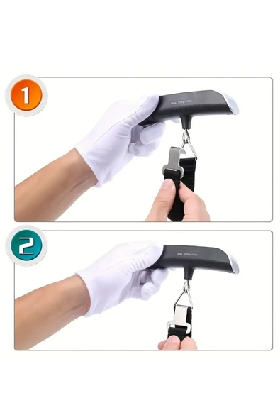 NACTUMU 50kg Dijital El Tipi Bagaj Tartısı, Taşınabilir LCD Ekranlı Elektronik Asma Tartı - 3