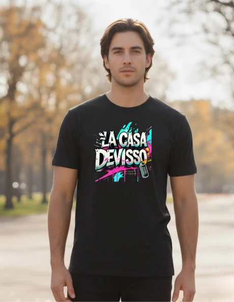 DEVISSO TRADERS La Casa DEVISSO - Traders, Borsaci Erkek Siyah T-Shirt - 2
