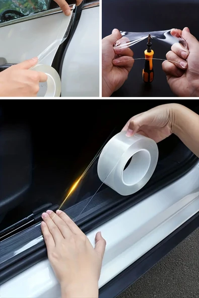 NACTUMU Çizilmeye Dayanıklı Şeffaf Araç Koruma Filmi Kapı, Tampon ve Bagaj için TPU Nano Film, Su Geçirmez