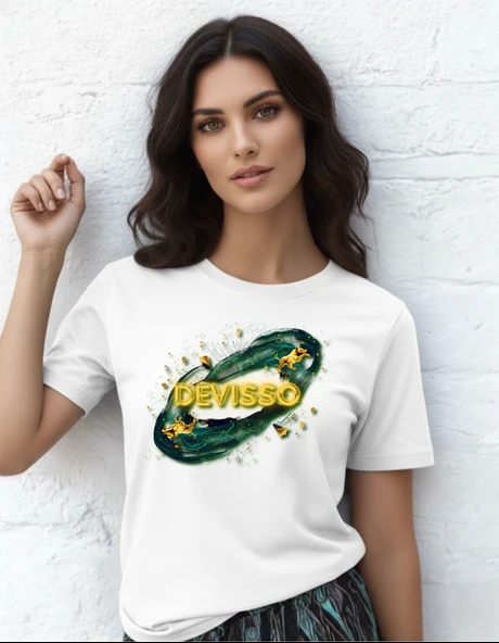 DEVISSO TRADERS DEVISSO Gold - Traders, Borsaci Kadın Beyaz Tshirt
