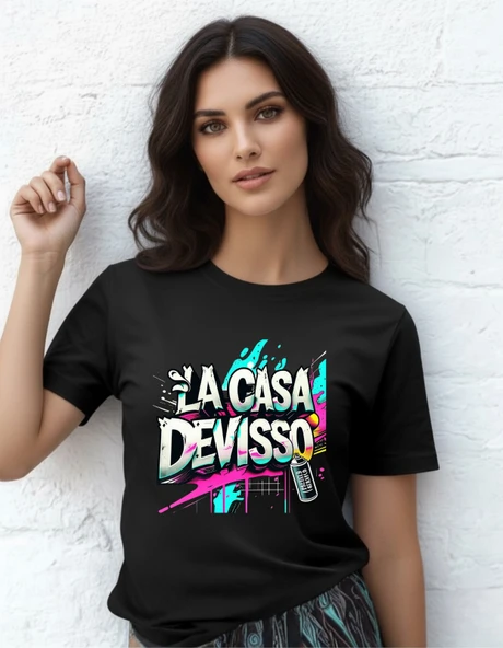 DEVISSO TRADERS La Casa DEVISSO - Traders, Borsaci Kadın Siyah T-Shirt