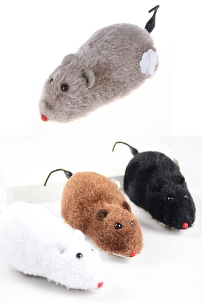 NACTUMU Kurmalı Kedi Eğitim Oyuncağı Tüylü Peluş Fare Yakalama Interaktif Sevimli Eğlenceli Oyuncak - 5