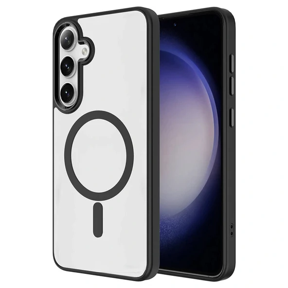 Samsung S24 Kılıf M-safe Şarj Özellikli Krom M-safe Silikon Kapak ürün görseli