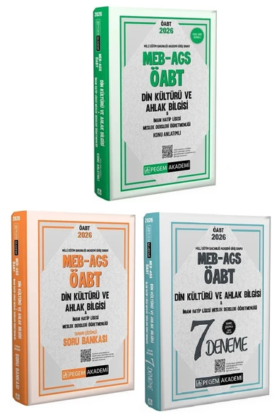 Pegem 2026 ÖABT MEB-AGS Din Kültürü Ahlak Bilgisi Öğretmenliği Konu Anlatımlı + Soru Bankası + 7 Deneme 3 lü Set Pegem Akademi Yayınları ürün görseli
