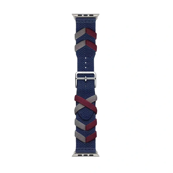 Watch 42mm Uyumlu-97 Sarmal Örgü Tasarımlı Kordon - Resim 6