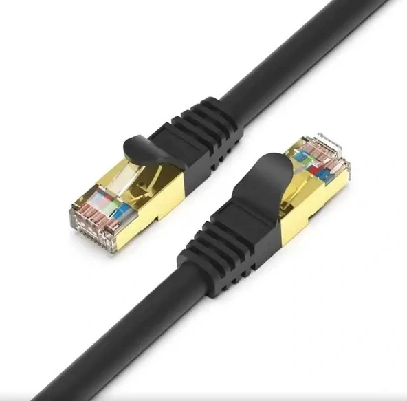 Cat7 Kablo 5 Mt Siyah S/ftp Rj45 Ethernet