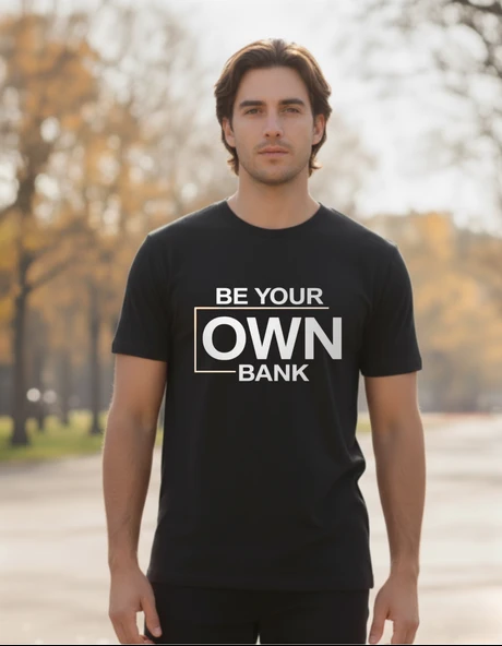 DEVISSO TRADERS Be Your Own Bank - Traders, Borsaci Erkek Siyah T-Shirt - 2